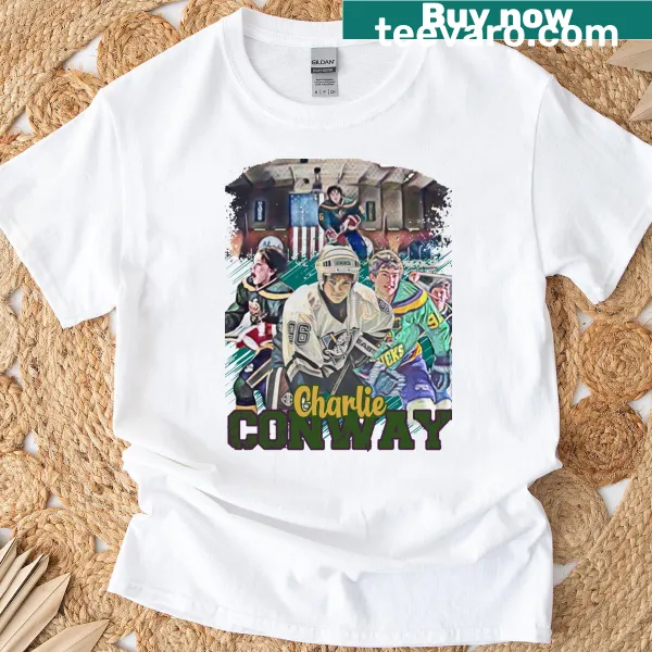 Vintage distressed t-shirt featuring Charlie Conway from the film