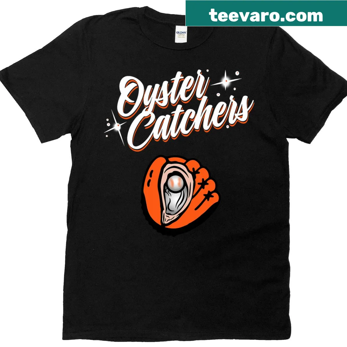 T-shirt featuring the Chesapeake Oyster Catchers logo for nature lovers. — on a men's t-shirt