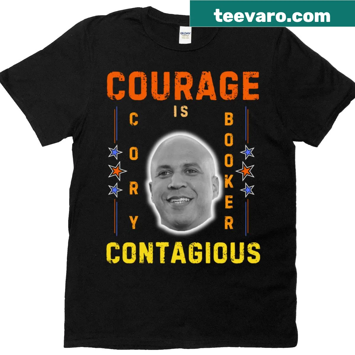 Courage is contagious graphic on a classic T-shirt — on a men's t-shirt