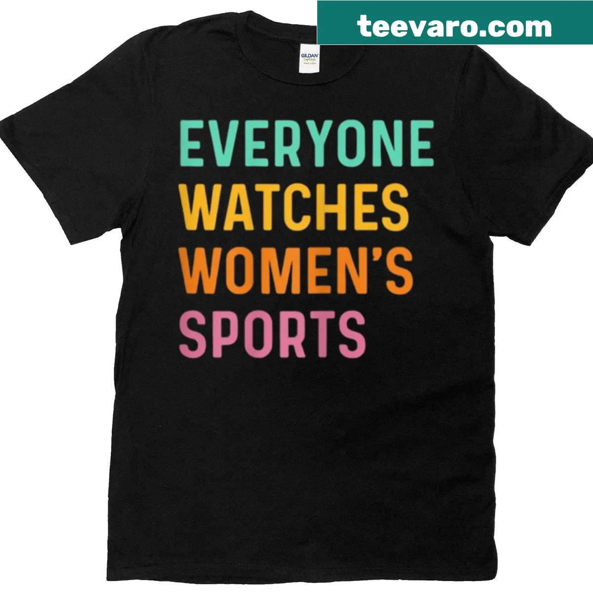 T-shirt promoting women's sports with empowering message — on a men's t-shirt