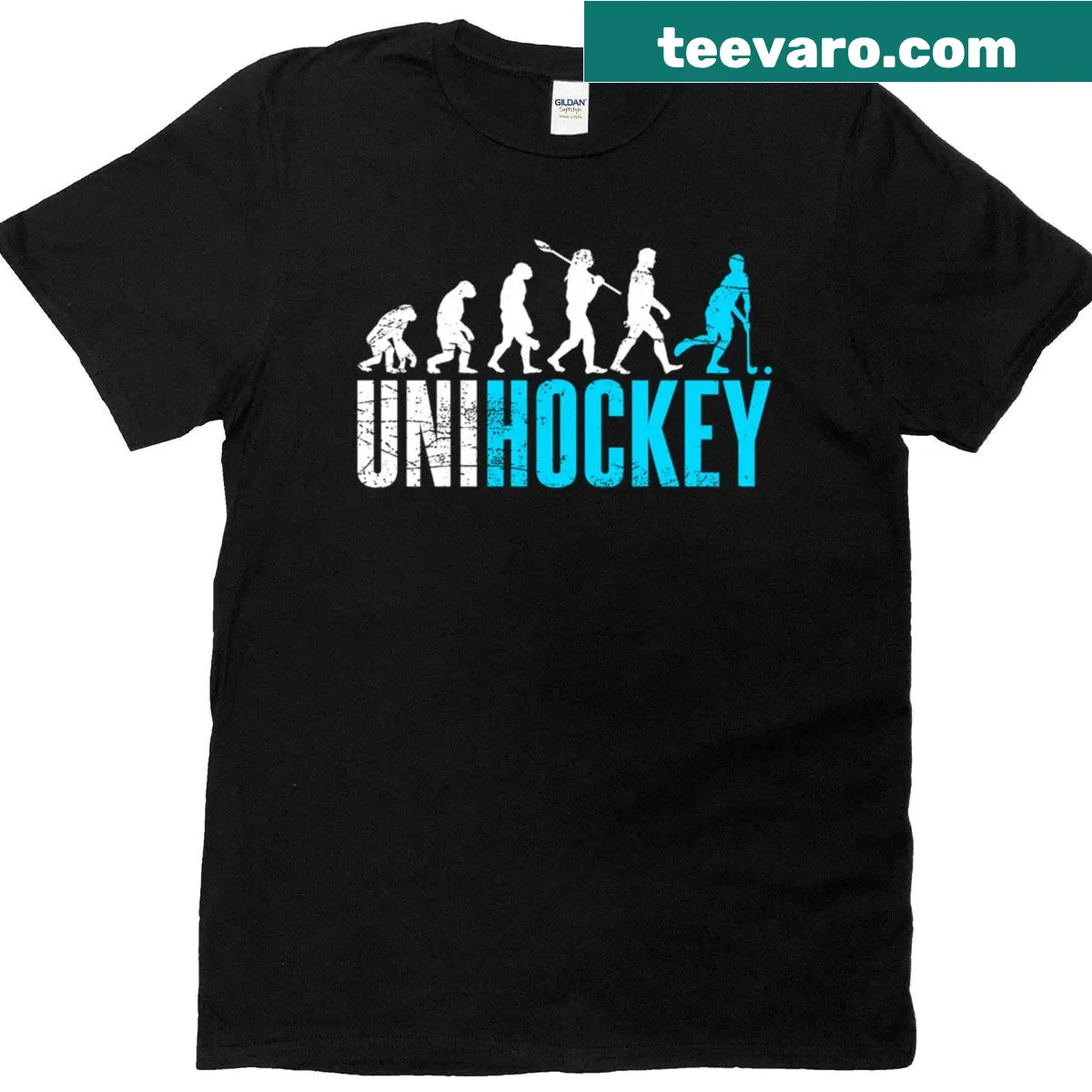 T-shirt with bold text that reads Floorball — on a men's t-shirt