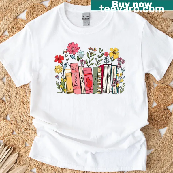 Retro-style t-shirt featuring humorous book-themed text