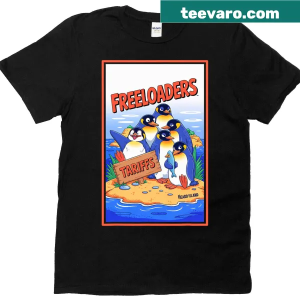 T-shirt with the phrase 'Heard Island Penguins' addressing political themes