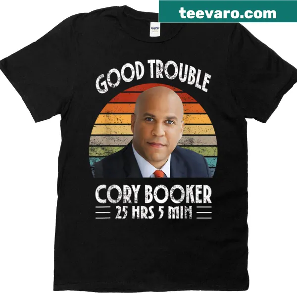T-shirt with the phrase 'Good Necessary Trouble' inspired by Corey Booker.