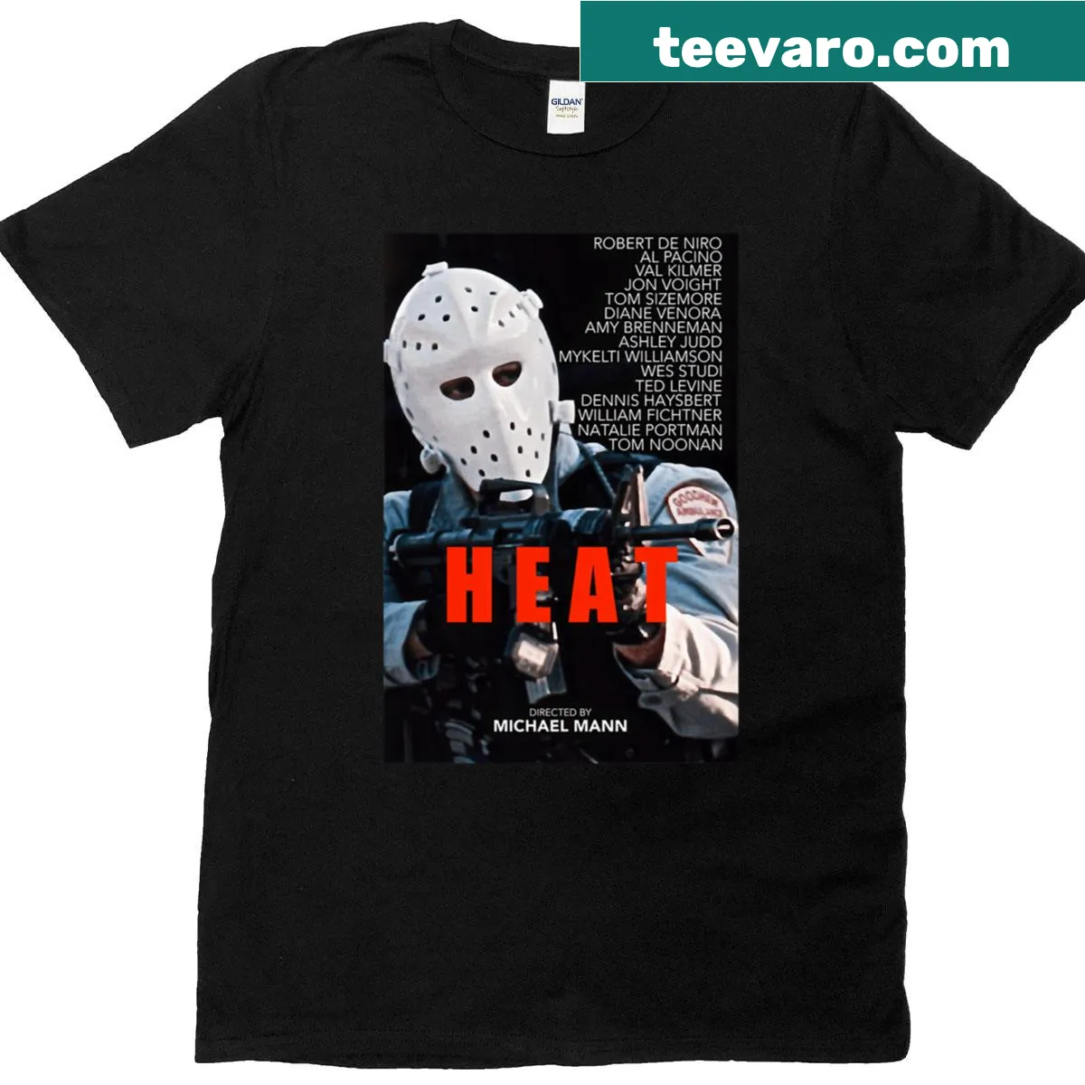 Halloween-themed movie fan t-shirt with bold text design — on a men's t-shirt