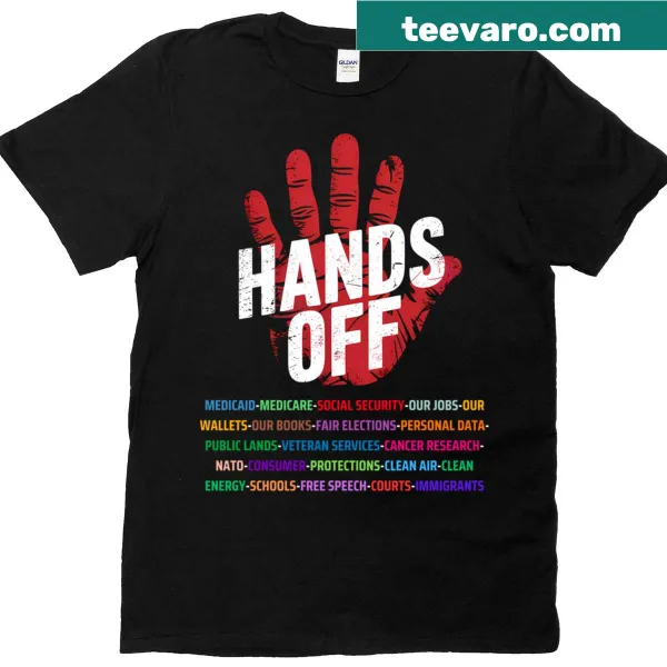 Text design "Hands Off Keep Your Control Away" on classic tee