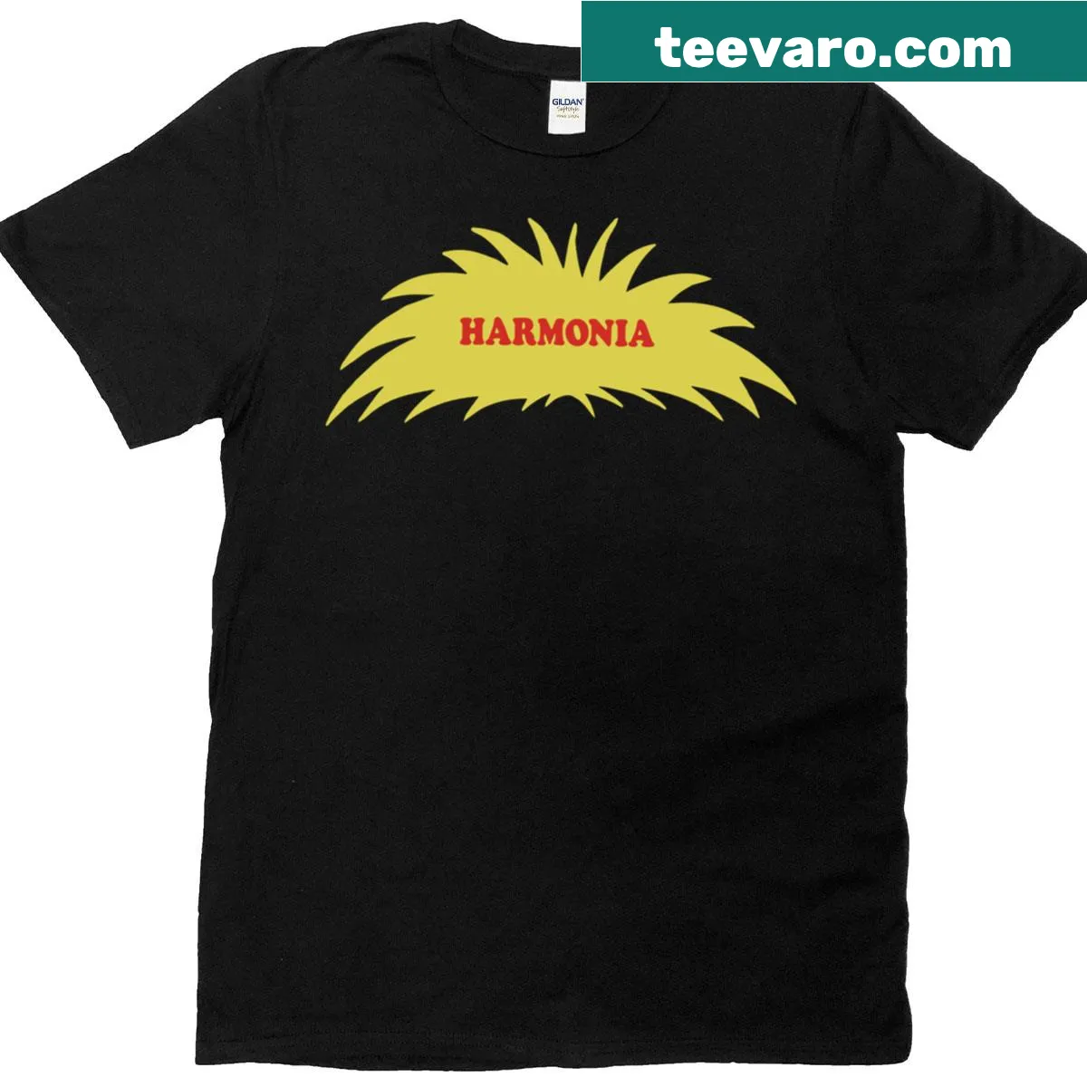 Classic t-shirt featuring Harmonia Krautrock band tribute — on a men's t-shirt
