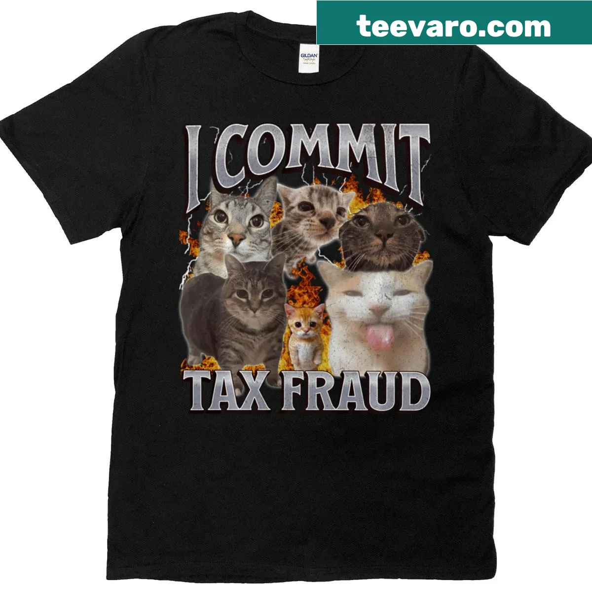 Funny cat meme graphic long sleeve t-shirt design — on a men's t-shirt