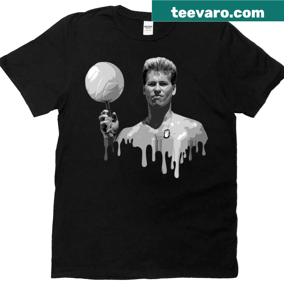 Bold text Iceman graphic on a classic T-shirt — on a men's t-shirt