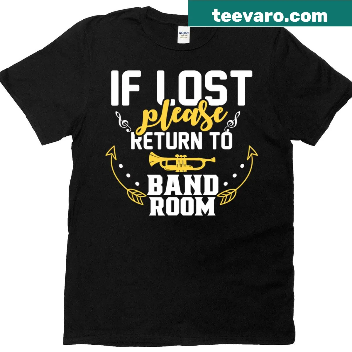 T-shirt with a playful message for band members — on a men's t-shirt