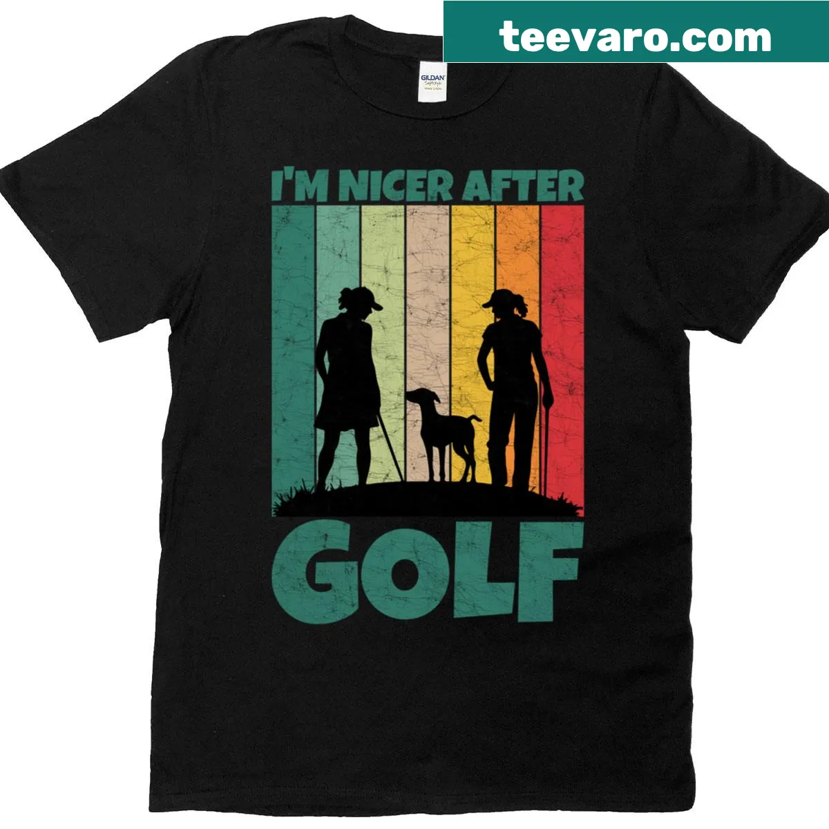 T-shirt with the phrase 'I’m Nicer After Golf' humorously designed for golfers and dog owners — on a men's t-shirt