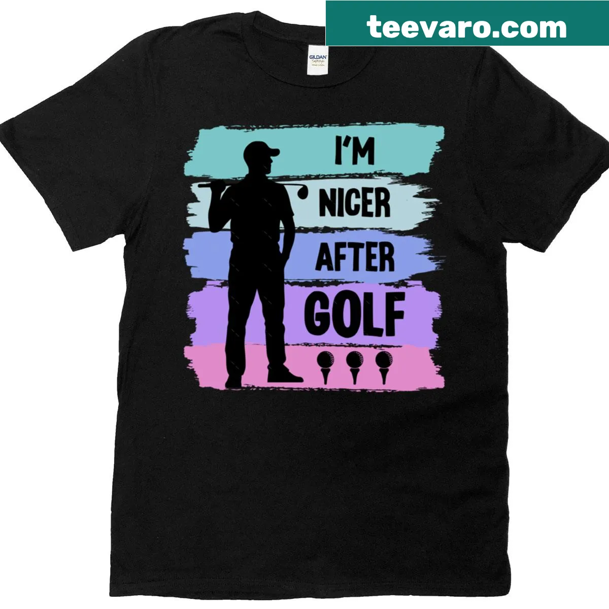 Golf-themed T-shirt with humorous phrase — on a men's t-shirt