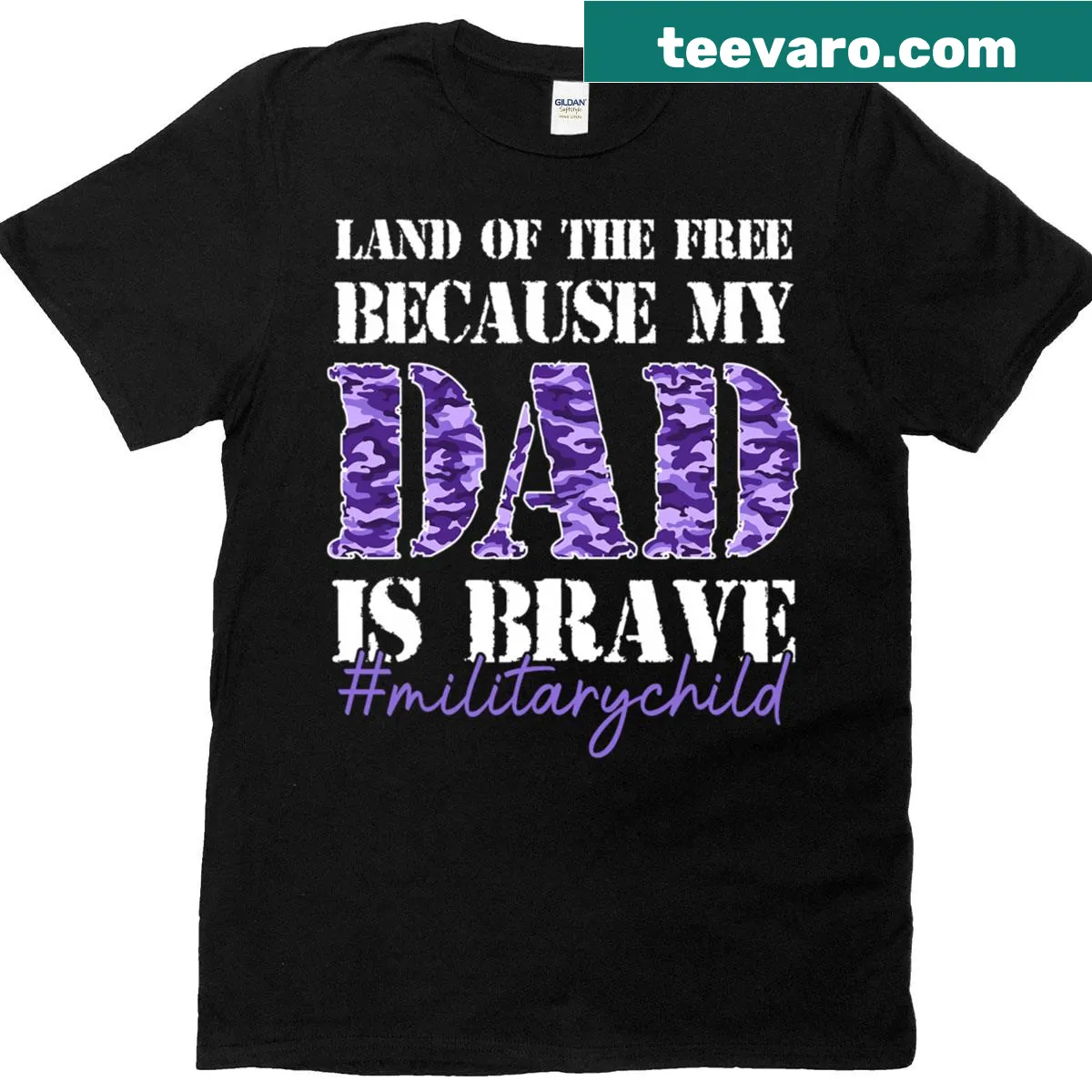 T-shirt with patriotic message honoring military parent — on a men's t-shirt