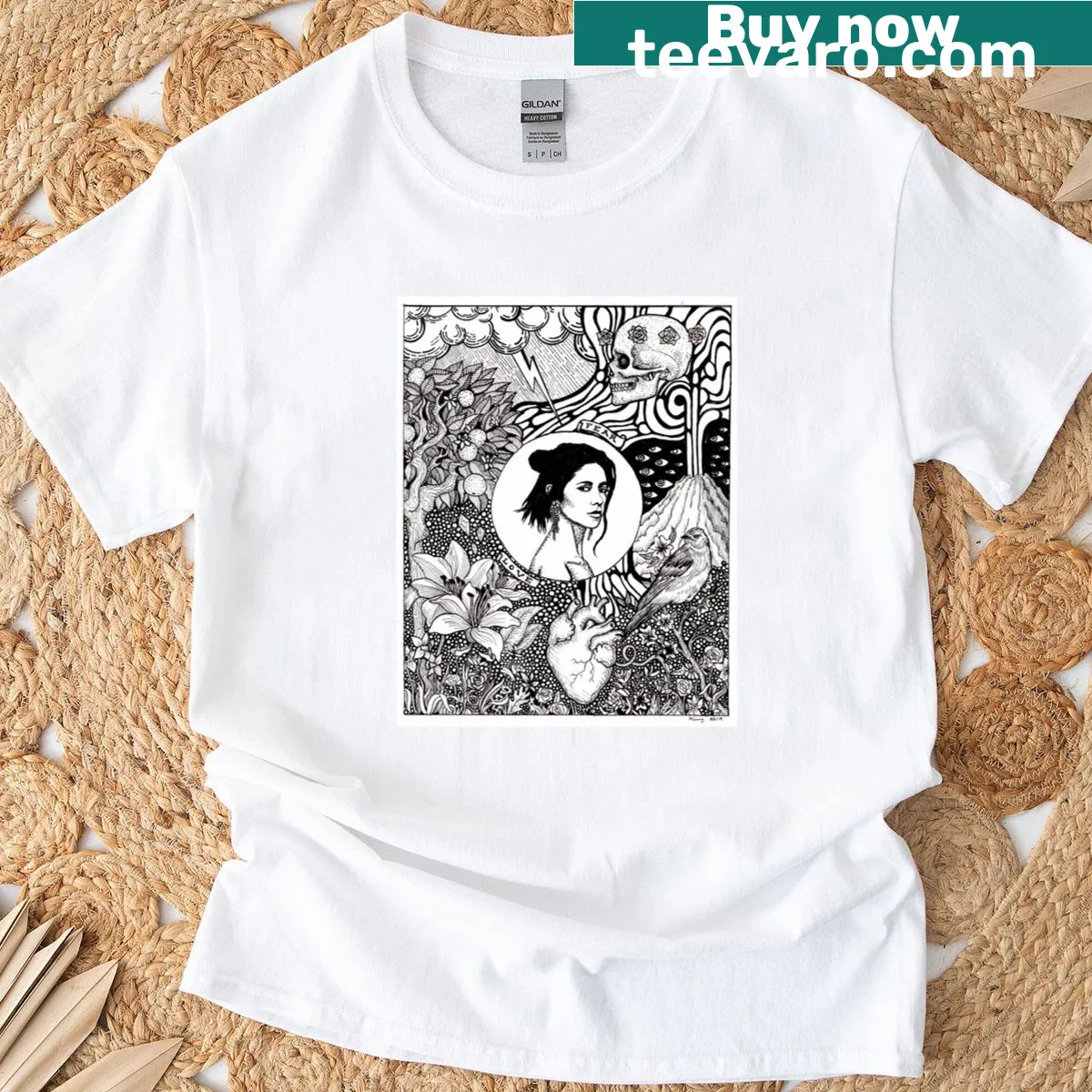Classic t-shirt featuring Marina with themes of love and fear — on a men's t-shirt