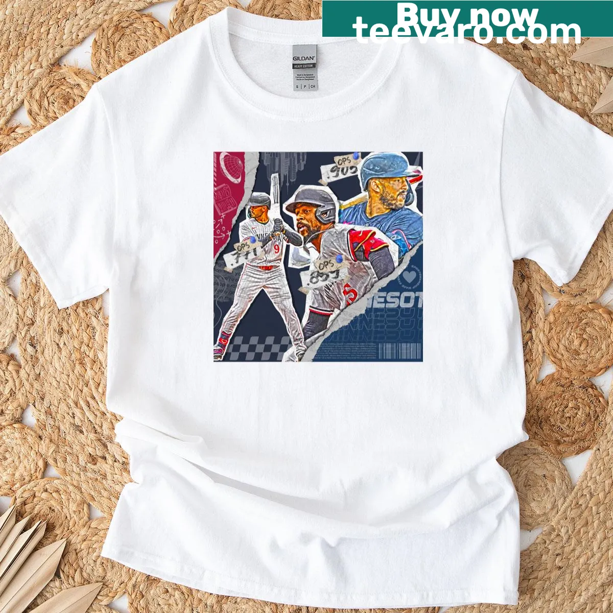 Classic T-shirt for Minnesota baseball fans featuring a bold squad design. — on a men's t-shirt