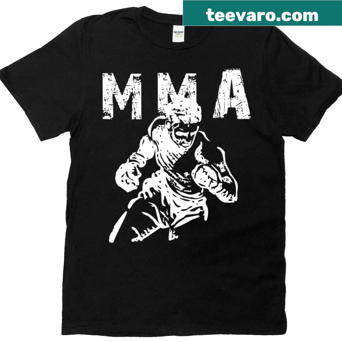 T-shirt with bold 'MMA Life' text design — on a men's t-shirt