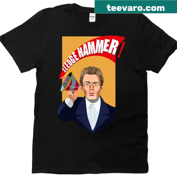 Vintage-style Peter Gabriel Sledgehammer t-shirt design.