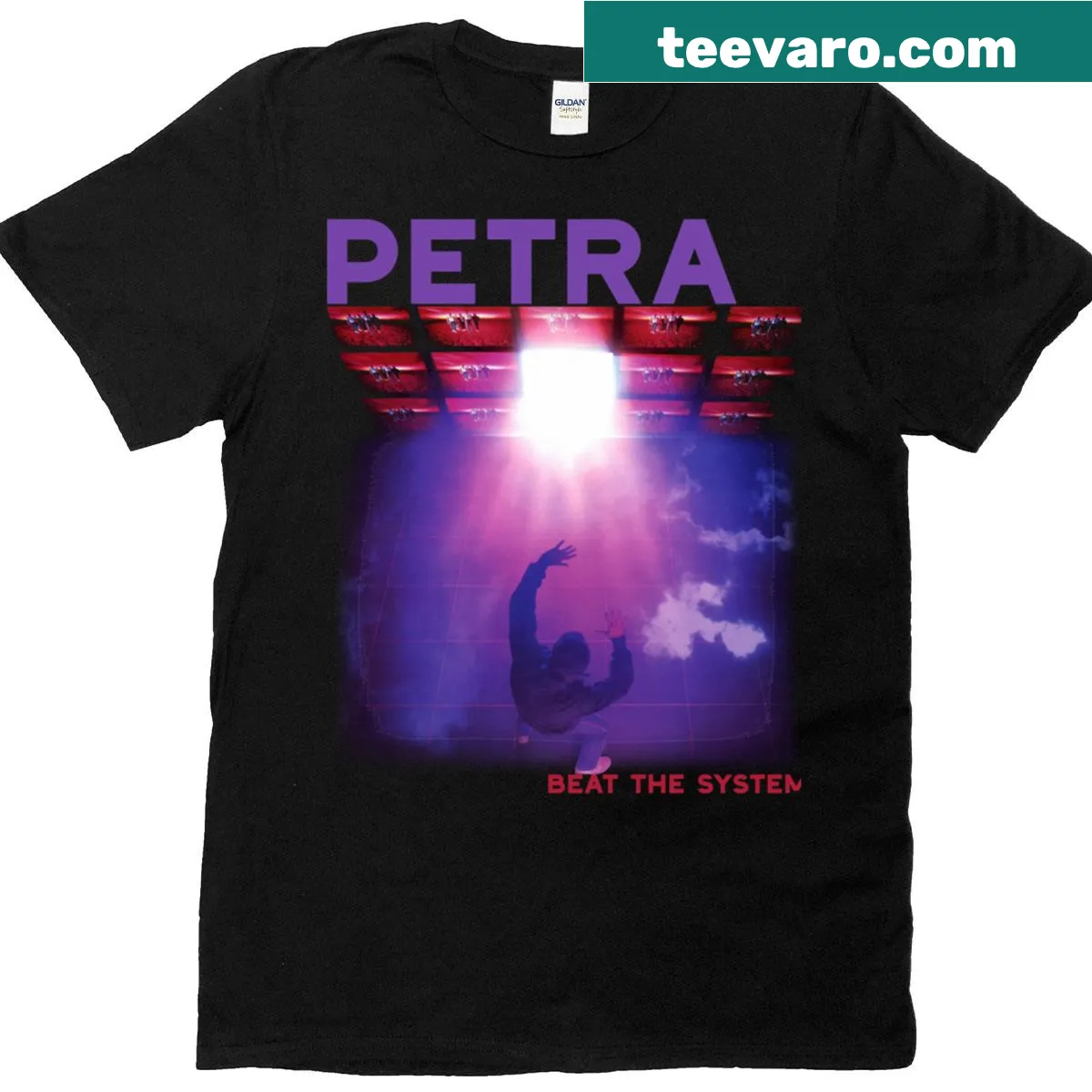 Inspirational Petra Beat The System t-shirt design. — on a men's t-shirt