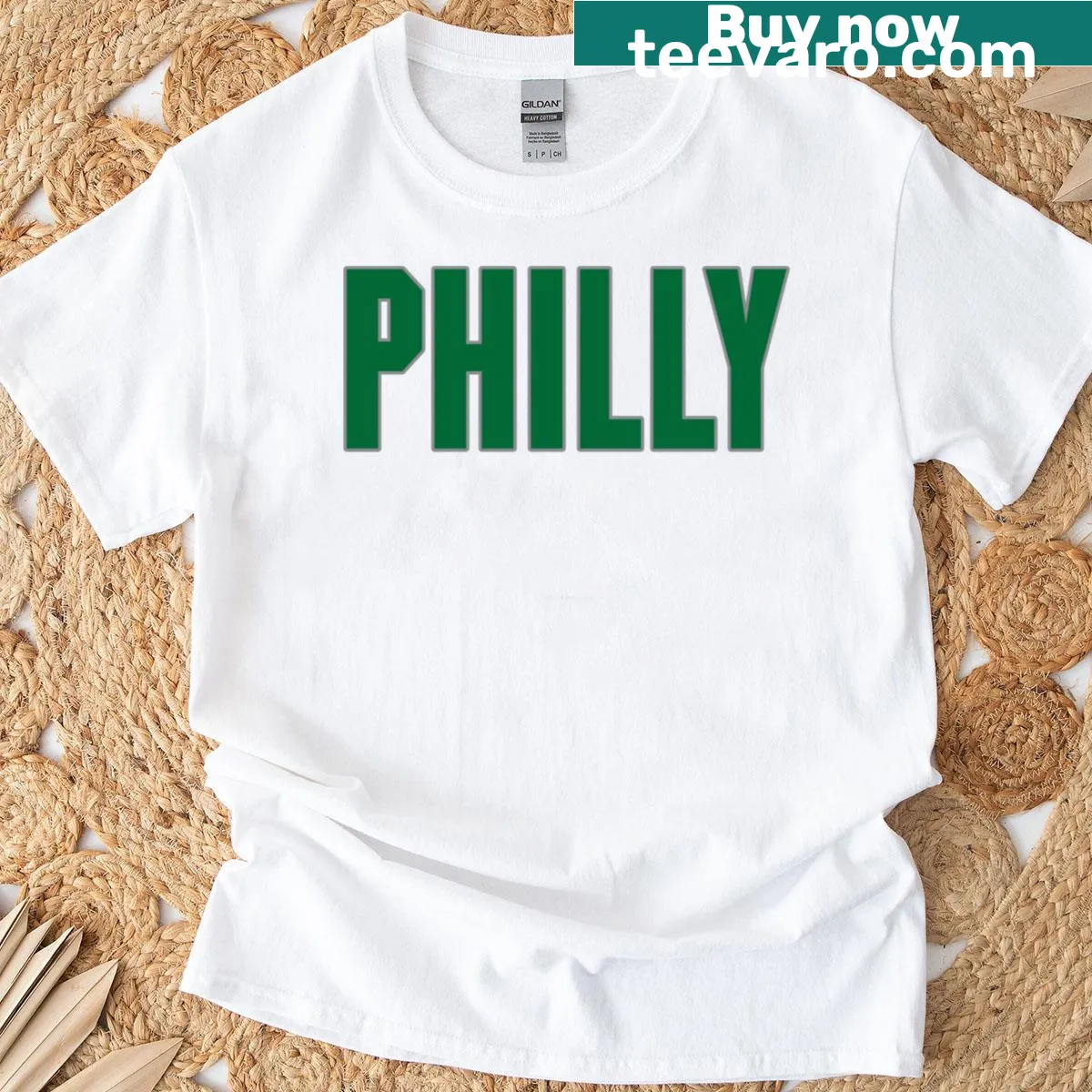Typographic design celebrating Philadelphia lifestyle — on a men's t-shirt