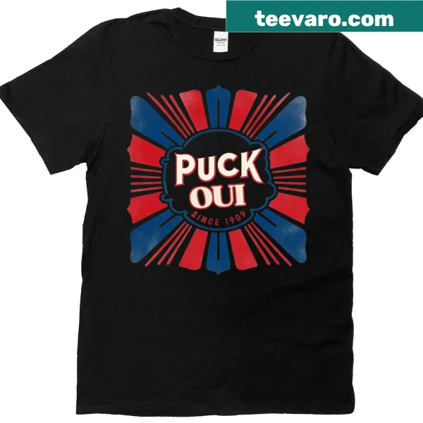 Vintage hockey-themed t-shirt with a humorous Montreal slogan
