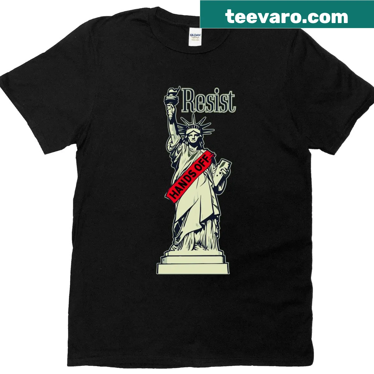 Statue of Liberty illustration with message about resistance T-shirt — on a men's t-shirt