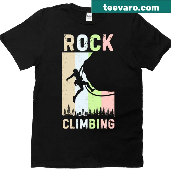 Graphic T-shirt showcasing rock climbing adventure