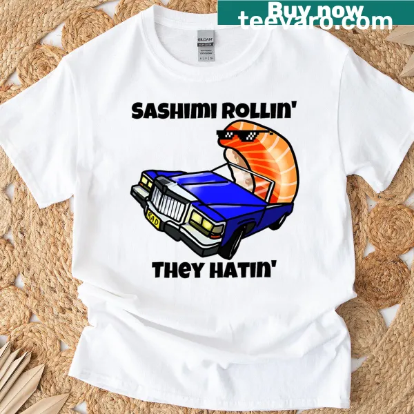 Funny T-shirt with cartoon design for sashimi lovers