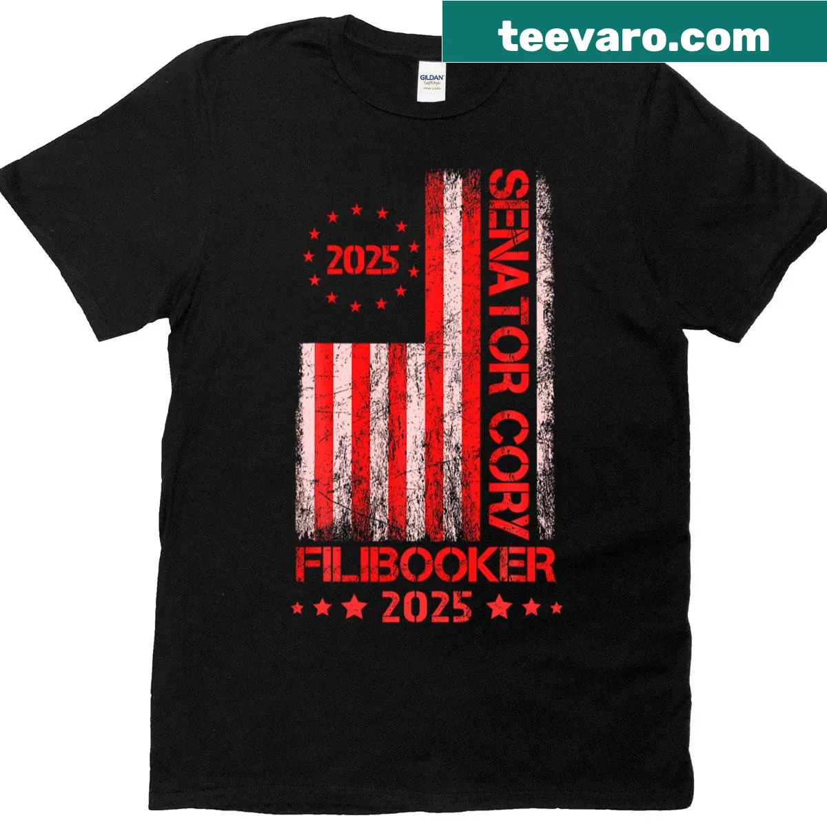 T-shirt with a humorous take on Cory Booker and the word 'Filibooker' — on a men's t-shirt
