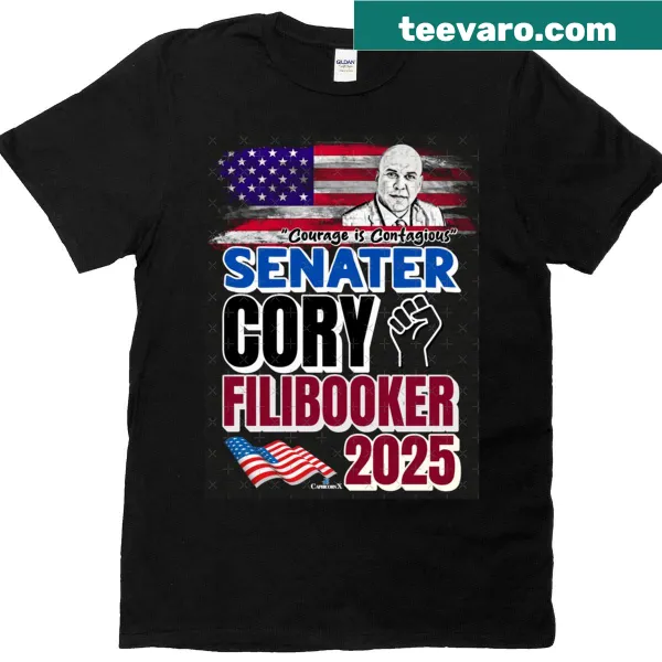 Humorous T-shirt with Cory Booker filibuster pun