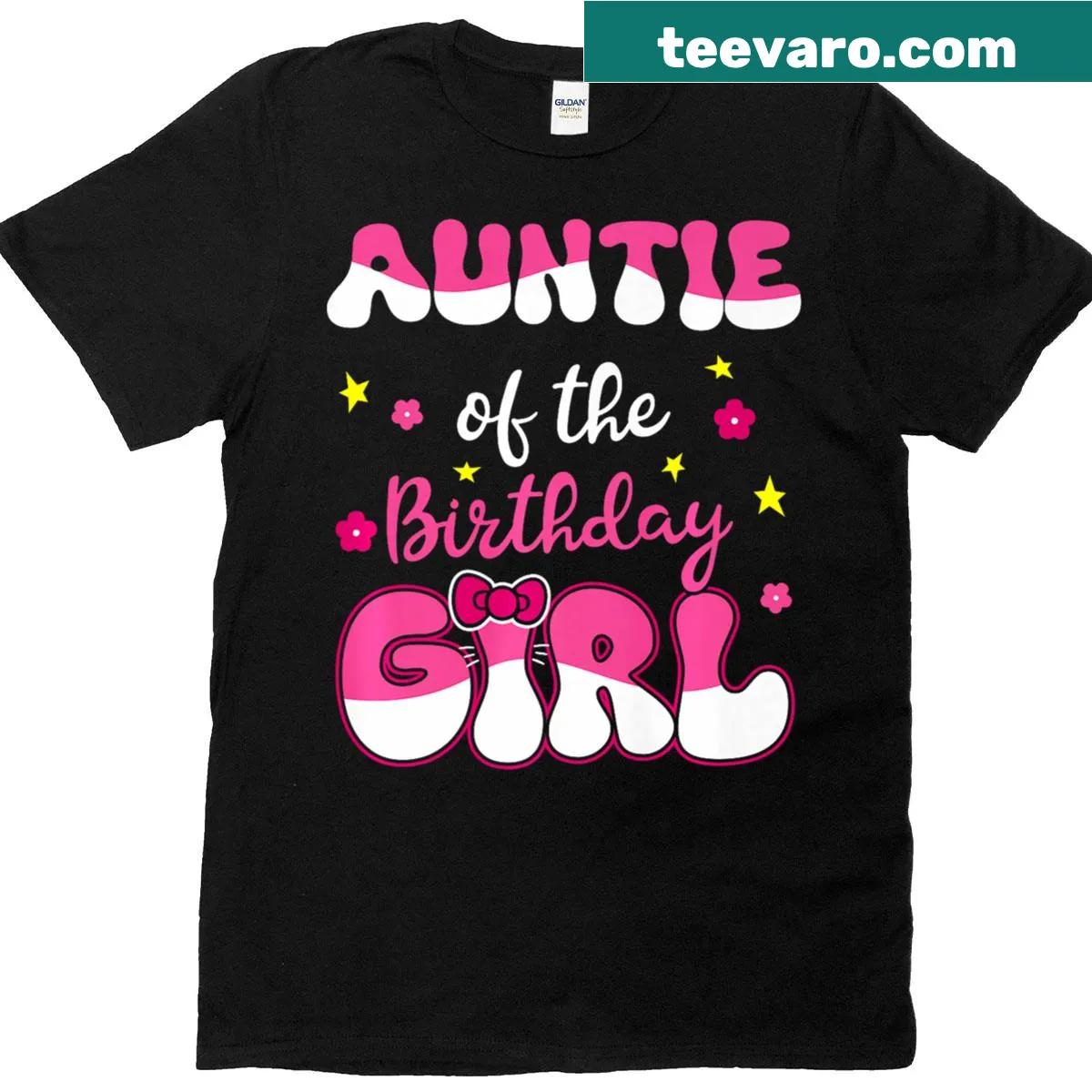 Illustrated cat-themed t-shirt for birthday auntie with playful designs — on a men's t-shirt
