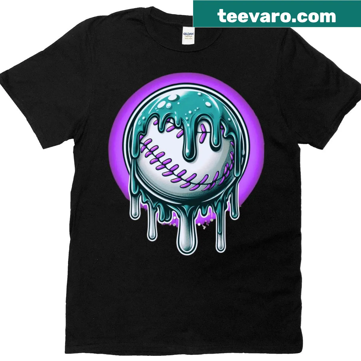 Cartoon baseball and ice cream design on a classic T-shirt — on a men's t-shirt