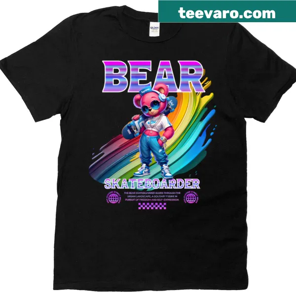 Illustration of a bear on a skateboard for an everyday humor look.