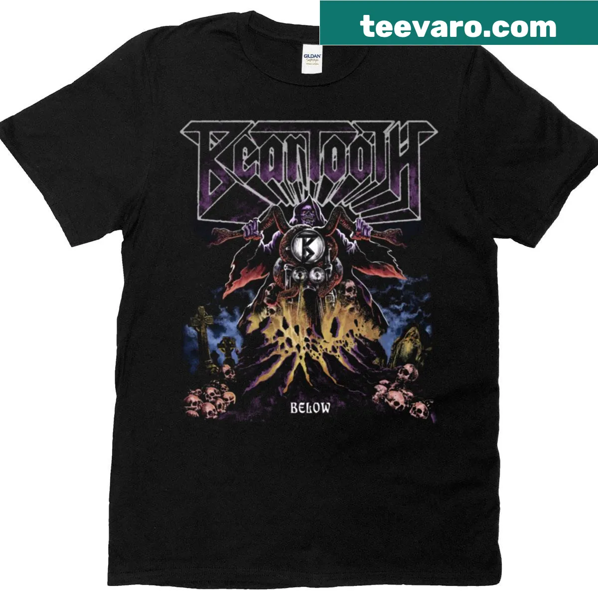 Vintage-style shirt featuring the Beartooth band logo for music fans. — on a men's t-shirt