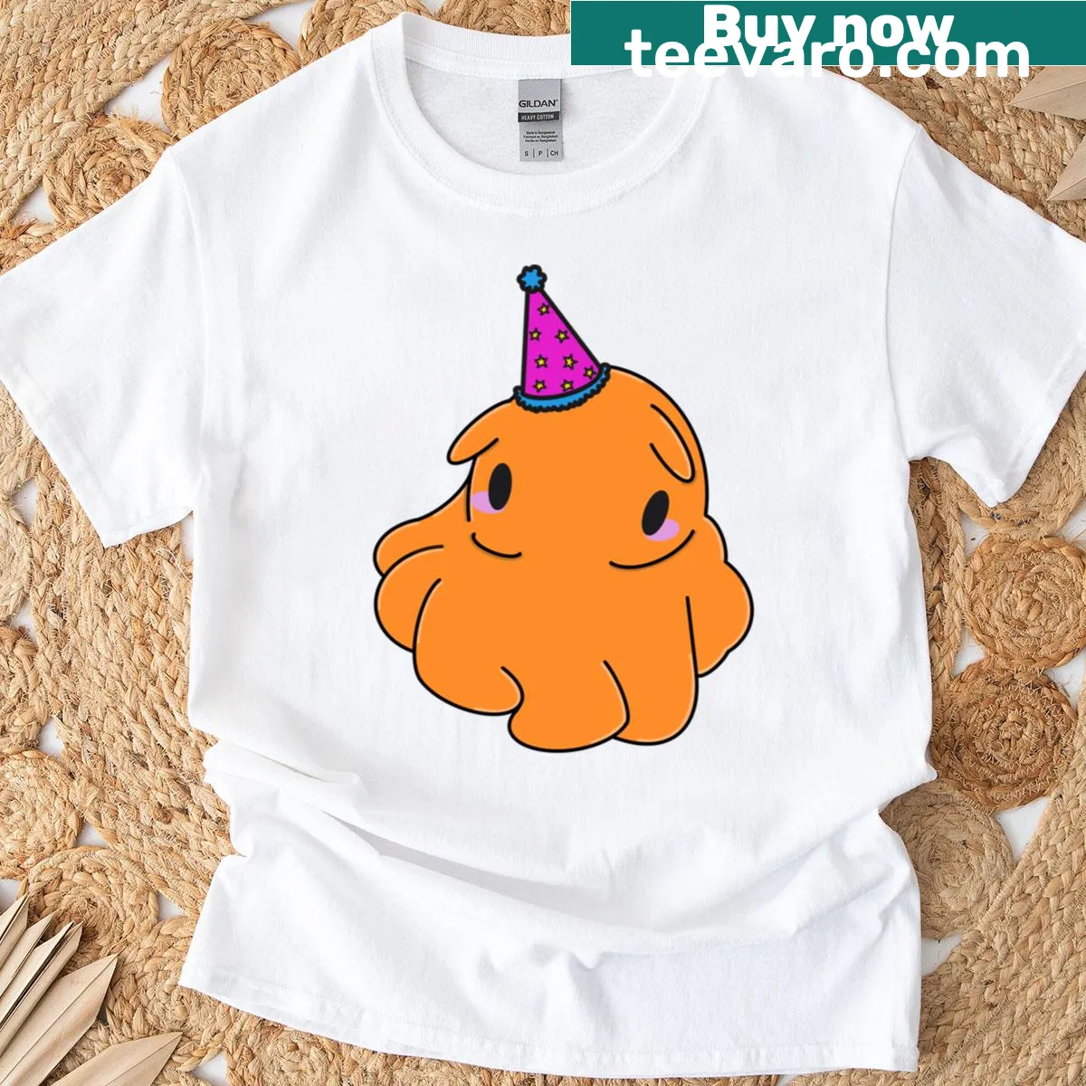 Funny cartoon octopus t-shirt for birthday celebrations — on a men's t-shirt