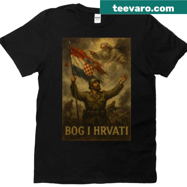 Bold text graphic celebrating Croatian pride on classic t-shirt
