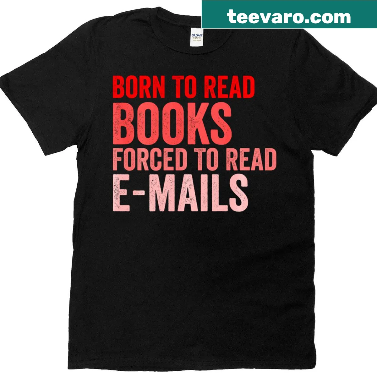 Long sleeve t-shirt for dads about reading books and emails — on a men's t-shirt