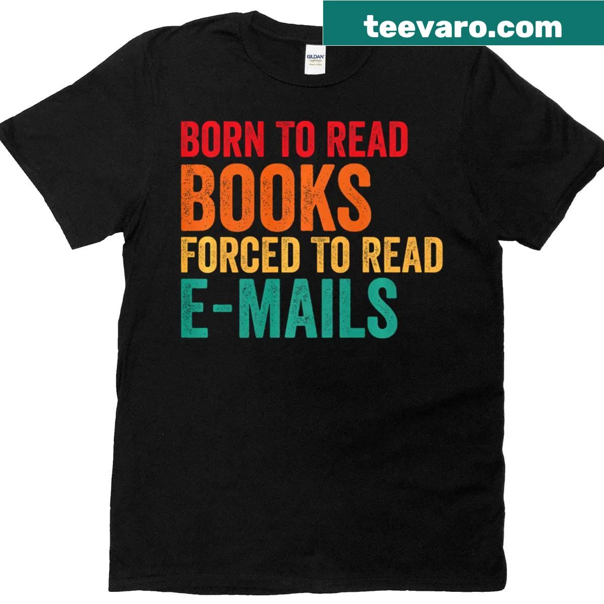 Premium t-shirt for dads about reading books and emails — on a men's t-shirt