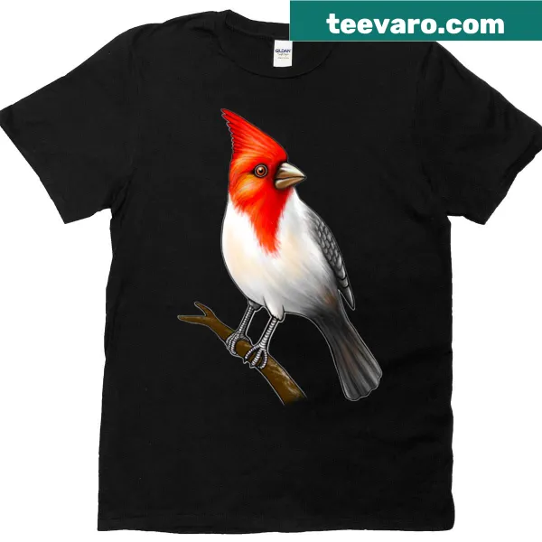 Red Crested Cardinal illustration on classic t-shirt