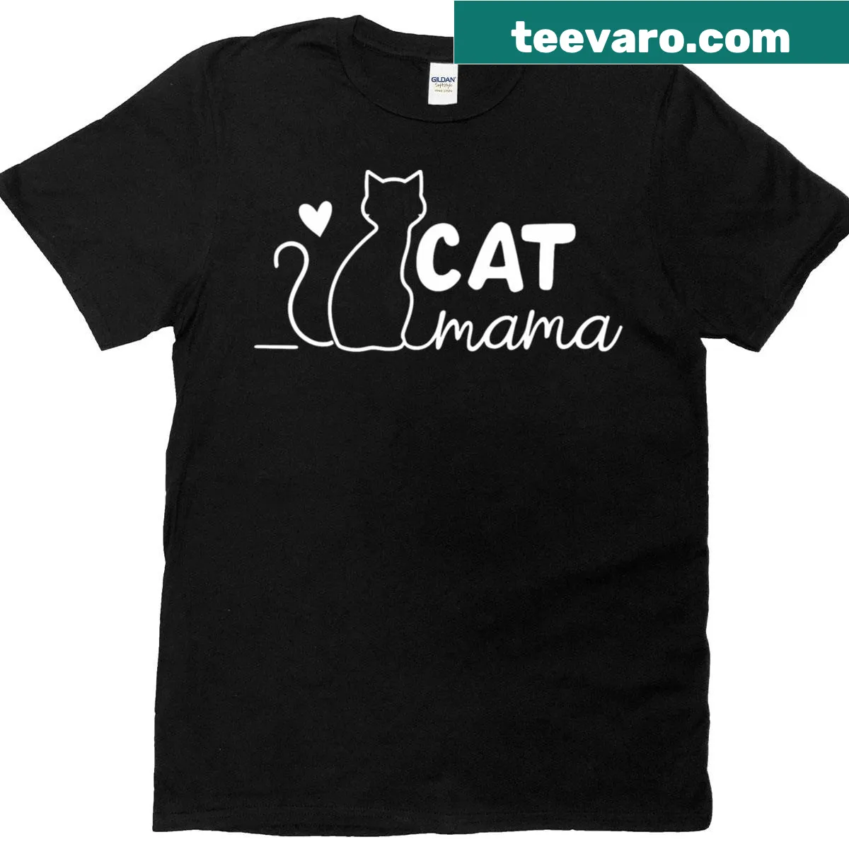 Typography T-shirt declaring love for cat mothers. — on a men's t-shirt