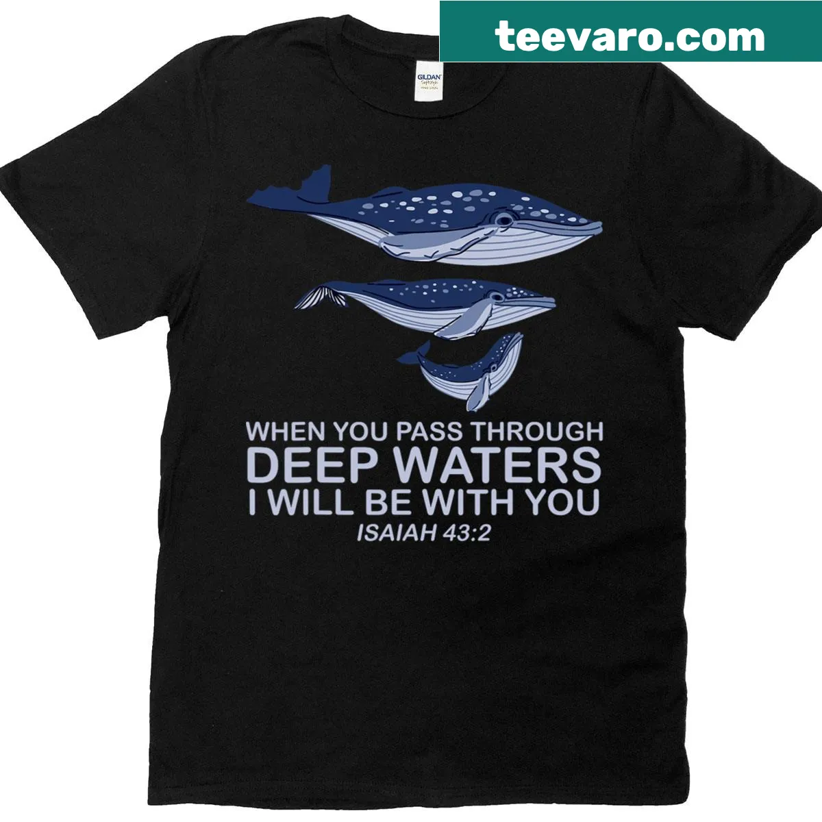 Vintage whale shark graphic with Christian scripture t-shirt — on a men's t-shirt