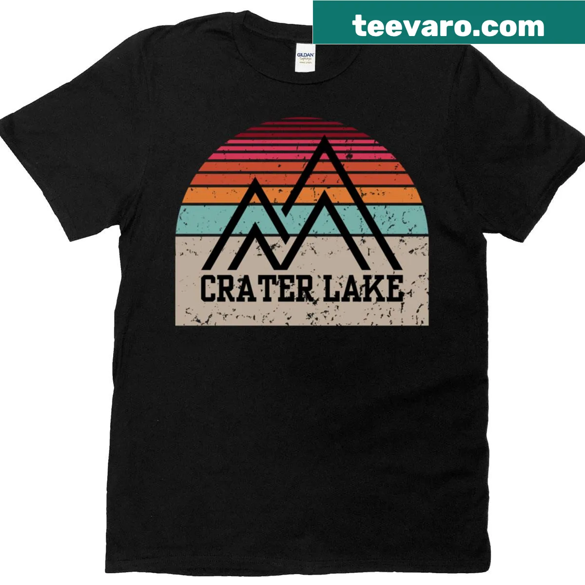 Classic T-shirt with Crater Lake National State Park graphic design. — on a men's t-shirt