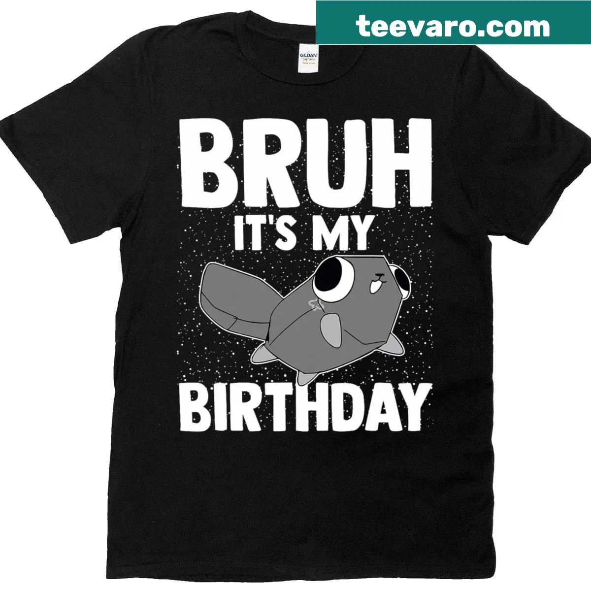 Ghostly birthday celebration graphic inspired by horror games — on a men's t-shirt