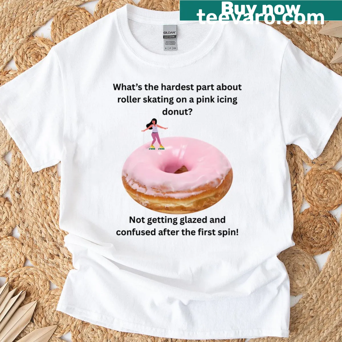 Funny donut-themed t-shirt promoting humor and joy — on a men's t-shirt