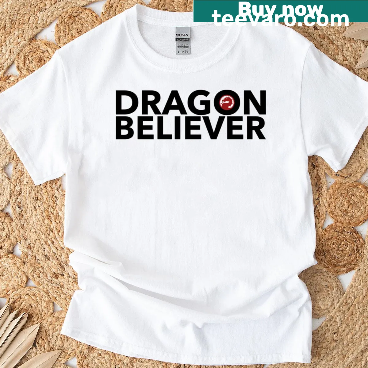 Inspirational dragon graphic t-shirt design — on a men's t-shirt