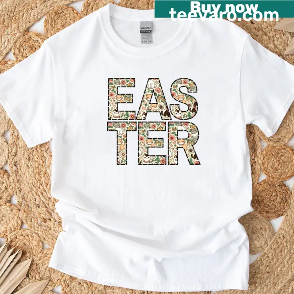 Cute kittens surrounded by flowers in a spring design T-shirt