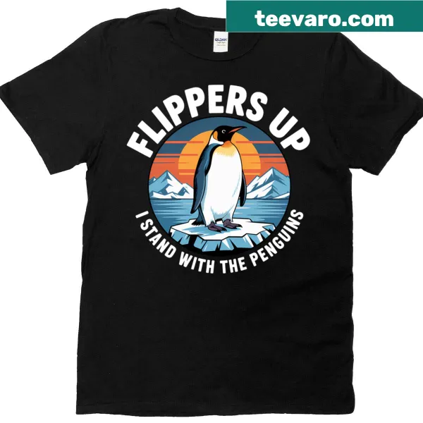 Classic t-shirt with penguins and 'I Stand With The Penguins' text