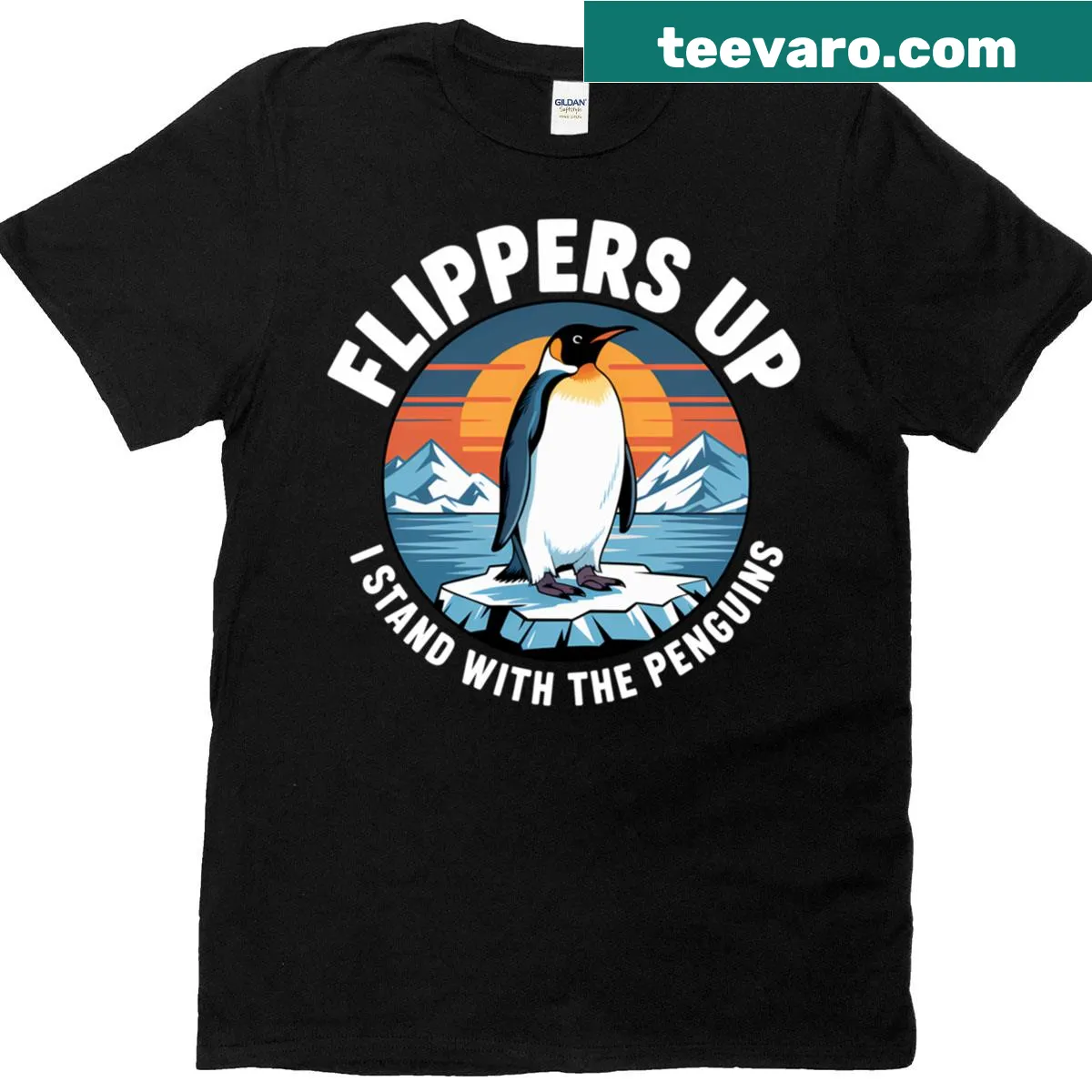Classic t-shirt with penguins and 'I Stand With The Penguins' text — on a men's t-shirt