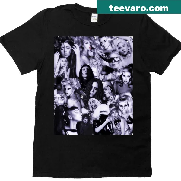 Tribute T-shirt featuring a bold typographic design for Lady Gaga