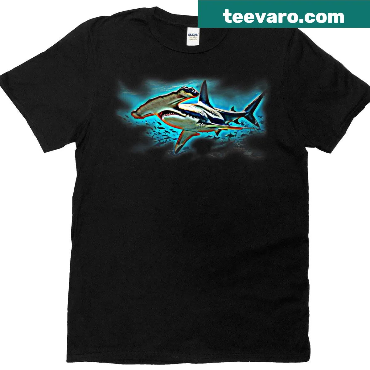 Illustration of a hammerhead shark on a casual T-shirt — on a men's t-shirt