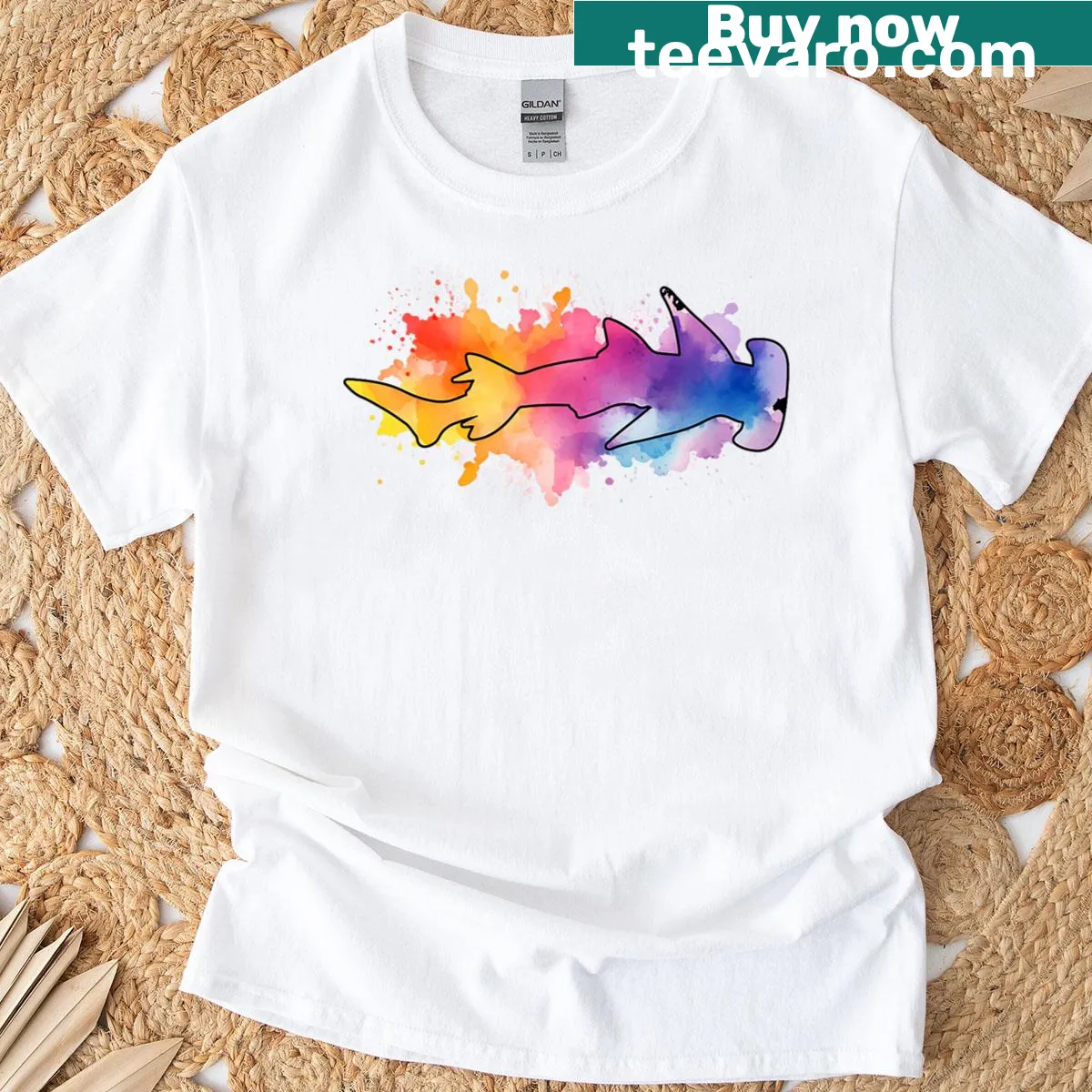 Illustration of a hammerhead shark on a T-shirt — on a men's t-shirt